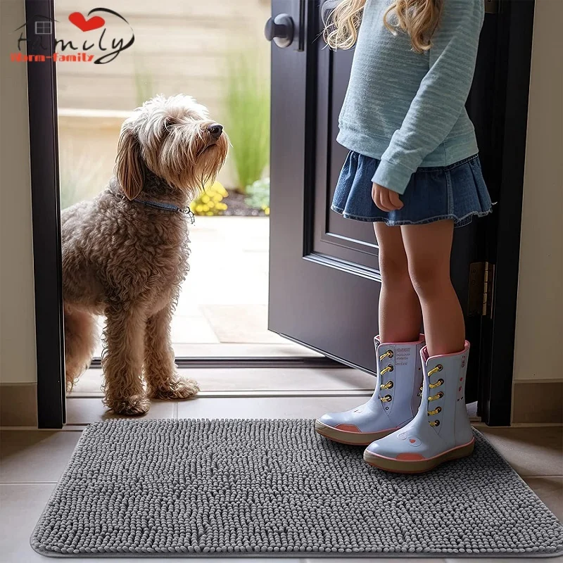 OLANLY Dog Door Mat for Muddy Paws, Absorbs Moisture and Dirt, Absorbent  Non-Slip Washable Mat, Quick Dry Microfiber, Mud Mat for Dogs, Entry Indoor