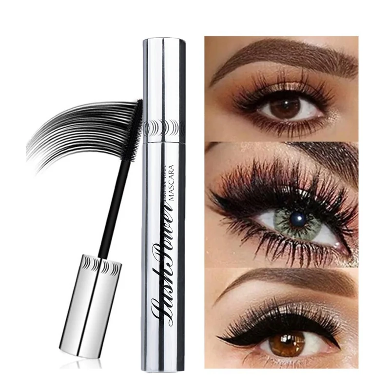 

4D Silk Fiber Eyelashes Natural Lengthening Curling Mascara Waterproof Long Lasting Black Eyelashes Extension Makeup Mascara