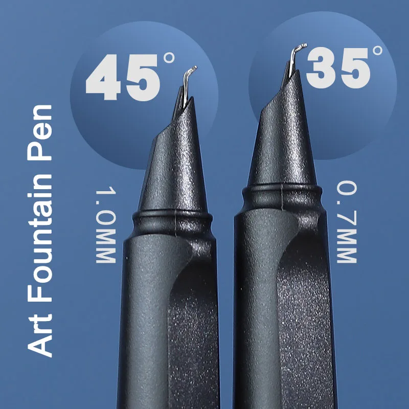 Artist's curved pointed hard pen 0.7mm thin gold calligraphy pen 1 pcs For students to practice writing and business signature calligraphy pen