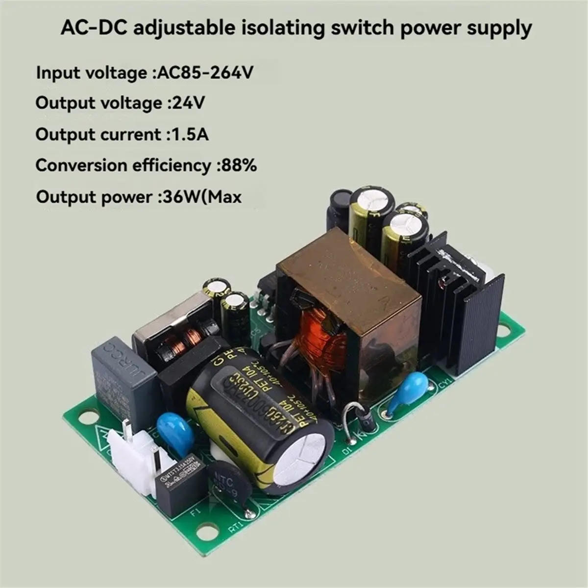 (A23G) AC-DC-DC 스위치 전원 보드 전원 공급 장치 보드 220V 24V 1.5A 스위치 전원 모듈 AC85-264V 36W 전압 조정기