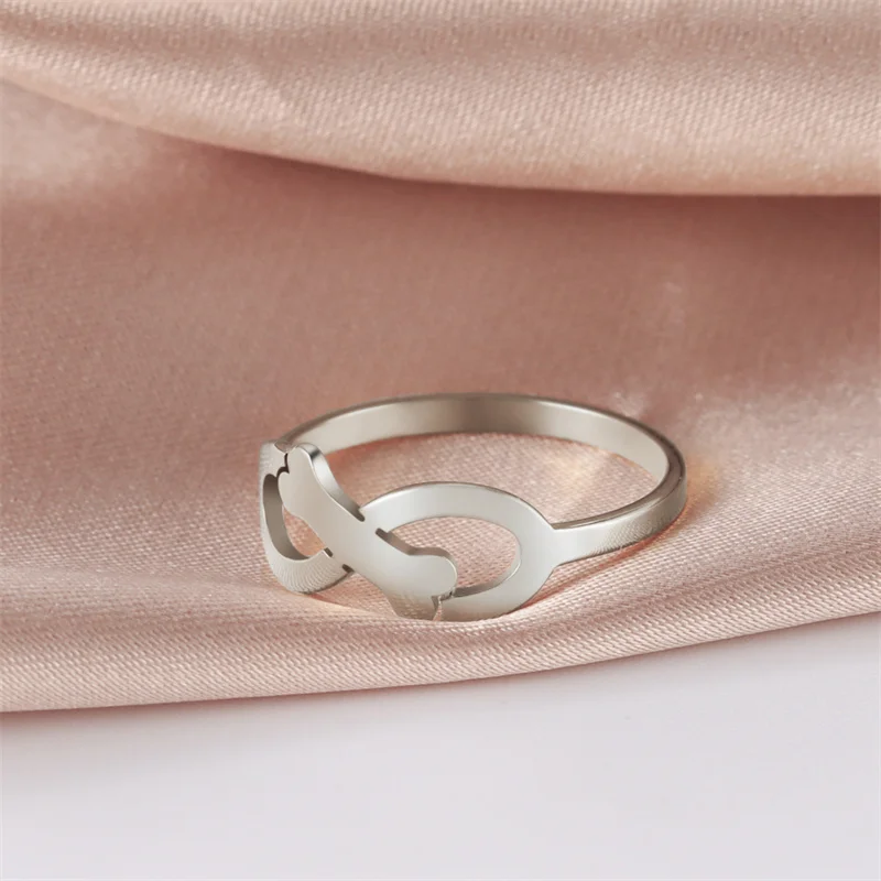 Minimalist Rings Dog Bone Paw Girls Gold Color Stainless Steel Ring Women's - PeticaDeals