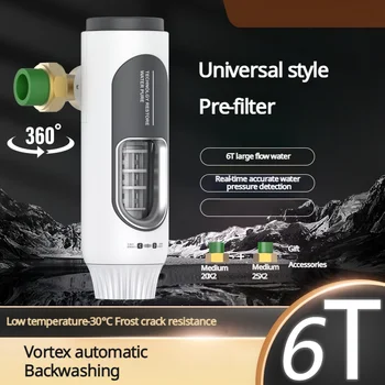 BORVA 6000L/H ระบบกรองน้ําอัจฉริยะ - ตัวกรองล่วงหน้าทําความสะอาดตัวเองอัตโนมัติสําหรับท่อประปาส่วนกลางในบ้าน อัตราการไหลสูง 1