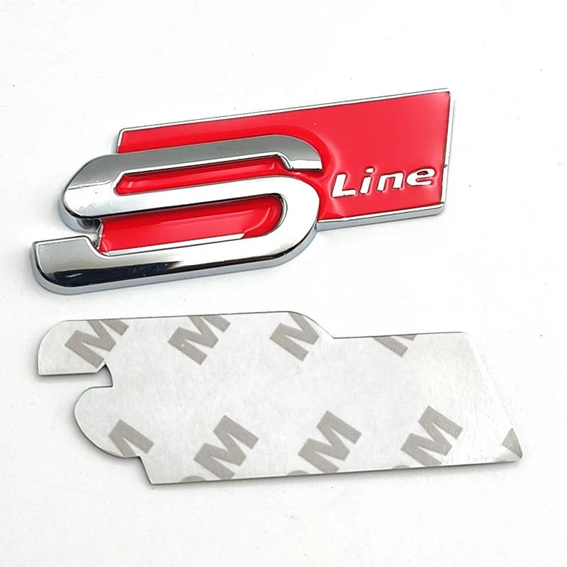 3D Metall S LINE Emblem Für Audi - Schwarz Silber Aufkleber Set