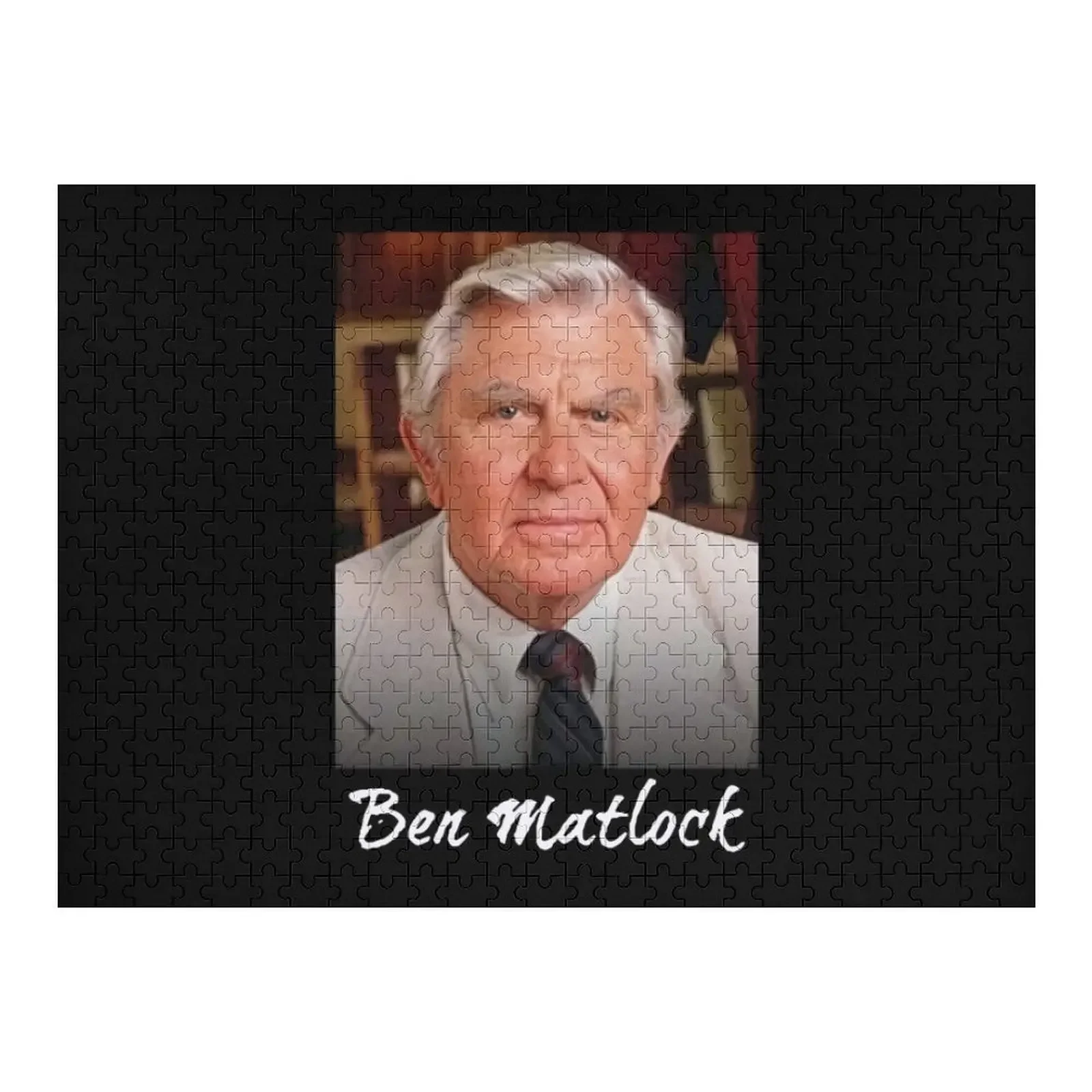 Ben Matlock Funny Tv Lawyer Drama White Retro Vintage 80'S Sitcom Matlock Jigsaw Puzzle Wooden Name Puzzle