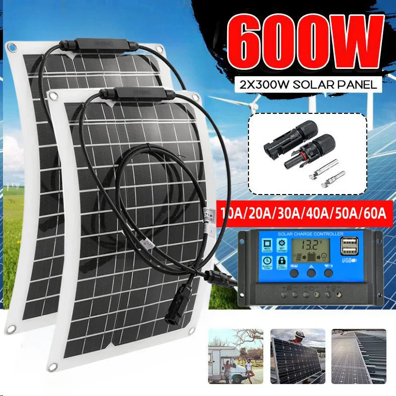 Panel Solar Flexible de 600W, 300W, 18V - SMART CITY