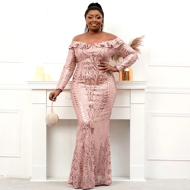 pink plus size party dresses