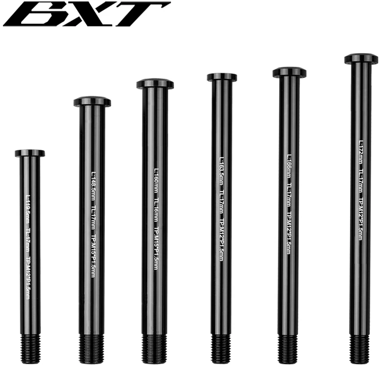 QOXEZY Achteras Zwart, 100/142/148x12mm Bike Thru Axle Racefiets Fiets Voornaven Steekas Boost Fiets Buisas voor Vork, Spieshendel Fietsaccessoires voor Mountainbike Racefiets