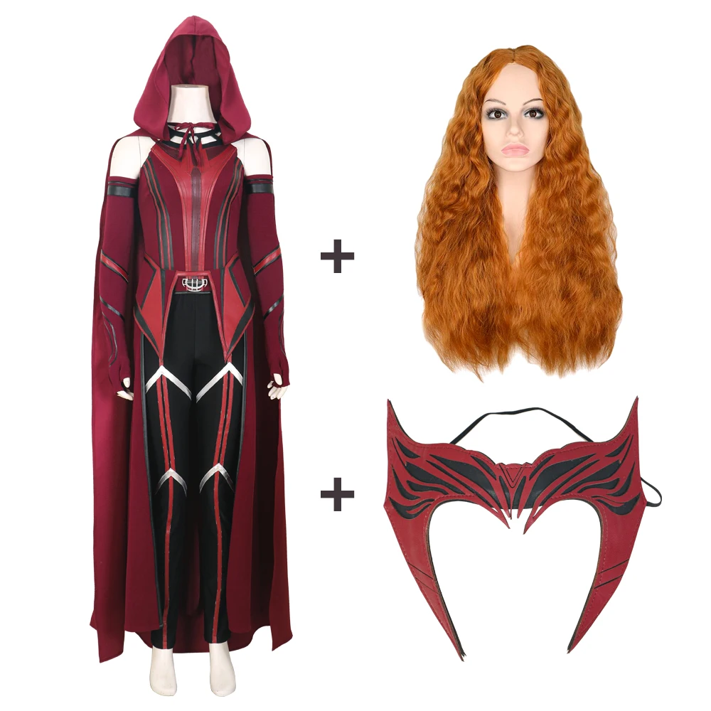 thumbnail image 1 of Disfraz de bruja de Wanda Maximoff para cosplay, disfraz de Scarlet, disfraz de Halloween, carnaval, máscara, disfraz de Halloween personalizado, 1 of 5