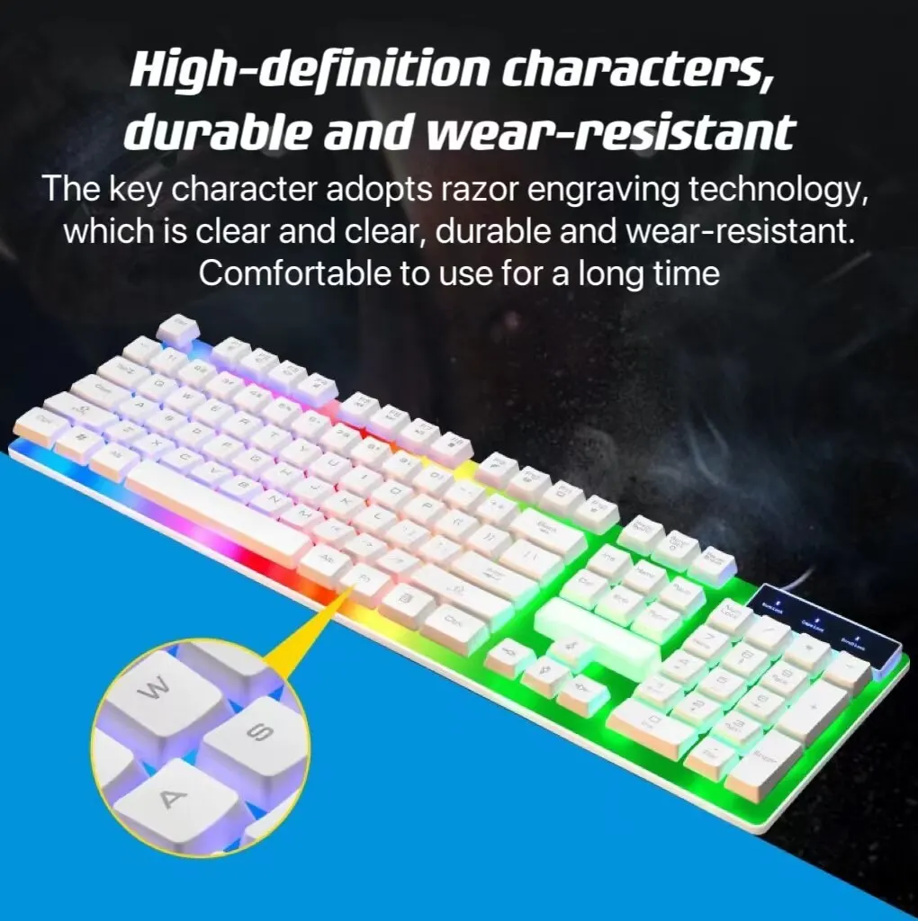 USB Wired Keyboard Mouse Set 104 Keys Backlight Gaming Keyboard Gaming Mouse For Laptop PC Computer