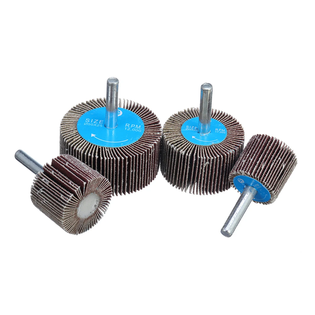Emery Cloth Sanding Flap Wheel 4pc 80Grit With 6mm Mandrel Rod Abrasive Sandpaper Polishing Tools 25 30 40 50mm For Rotary Tool abrasive wheel,sanding flap disc
