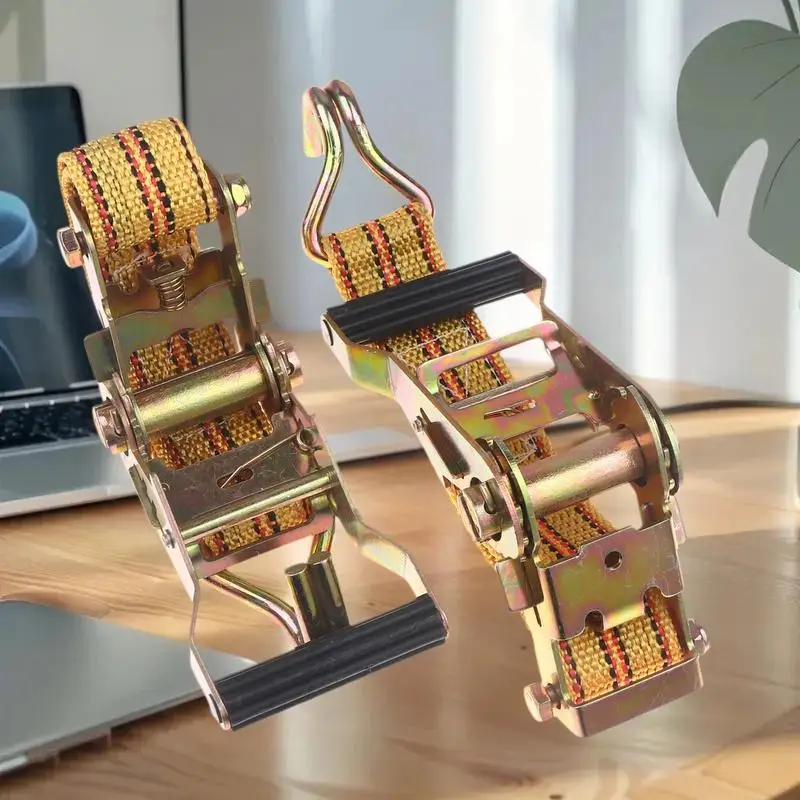 헤비듀티 트럭 래칫 스트랩 2/3/4/6m (이중 후크 포함, 안전한 화물 운송용)