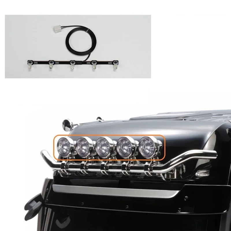 LED Original Dach-Scheinwerfer Upgrade-Lichtplatte für 1/14 Tamiya RC Muldenkipper für BENZ ACTROS 3363 56348 Autozubehör – Detail 1