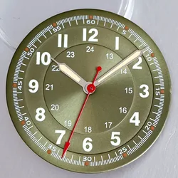 Pilot Titanium/Stainless Steel Watch Case with Sapphire Glass and Luminous Sunburst Dial, 36mm, 20ATM - Fit Miyota8215 2813 (Green dial hands)