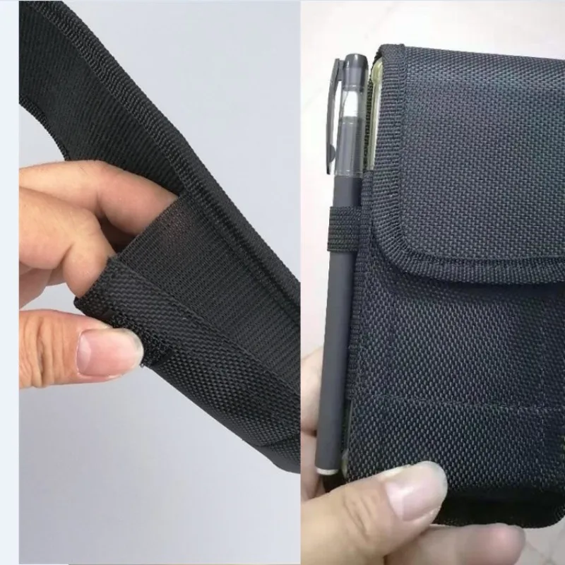 Universal Nylon Mobile Phone Waist Bag with Belt Clip and Card Holder