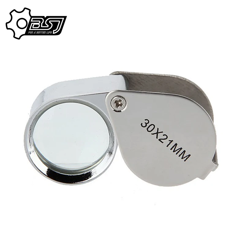 Portable 30X Power 21mm Jewelers Magnifier Foldable Gold Eye Loupe Jewelry Magnifying Glass, Women's, Size: 35