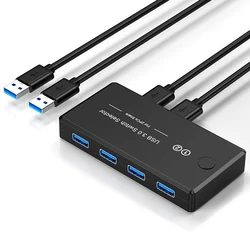 USB 4x2 One - Button Switch Selector for Sharing Multiple USB Devices (USB3.0)