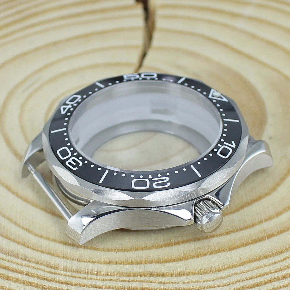 41 mm silbernes Uhrengehäuse, Edelstahlgehäuse, Saphirglas, 10 ATM, für Seamaster 300 NH34 NH35 NH36NH38 Uhrwerk, Uhrenzubehör – Detail 8