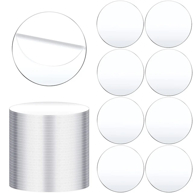 25/50 pièces disques acryliques Disque Transparent Rond Feuille Acrylique  Clair Cercles acryliques Blancs for projets de Bricolage et Artisanat  (Color
