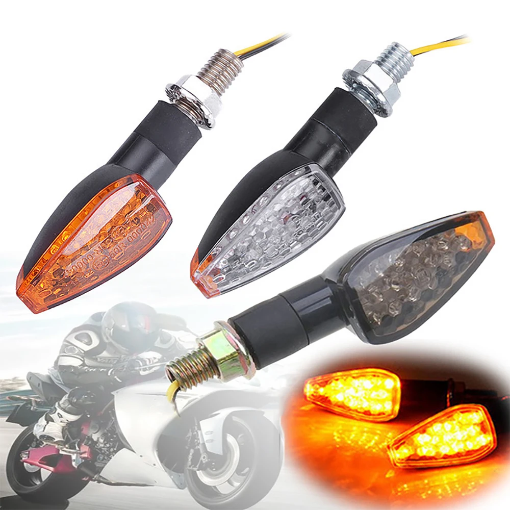2pcs/set Universal Motorcycle LED Turn Signals Light Long Short Turn Signal Indicator Lamp Lights Blinkers Flashers Accessories, auto led light