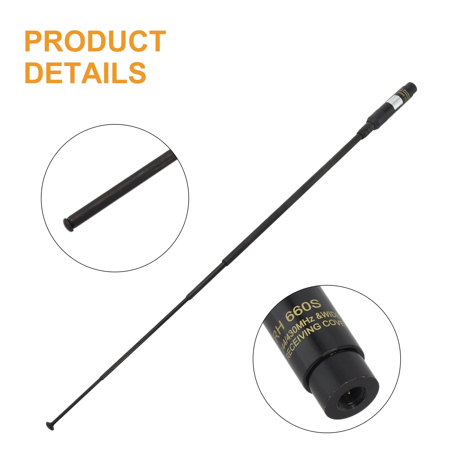 1 Stück RH660S Antenne SMA-Buchse/SMA-Stecker/BNC High Gain Dual Band 144/430 MHz Teleskopantenne Kommunikationsantennen – Detail 11