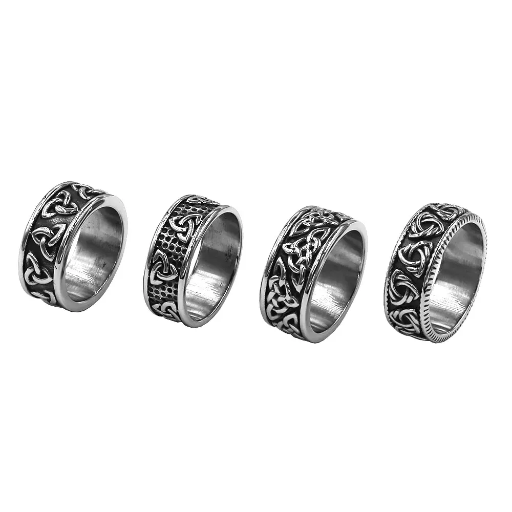 Fashion Viking Celtic Knot Ring Gioielli In Acciaio Inossidabile Norse Claddagh Style Biker Ring Fede Nuziale Per Uomo Donna Swr1028