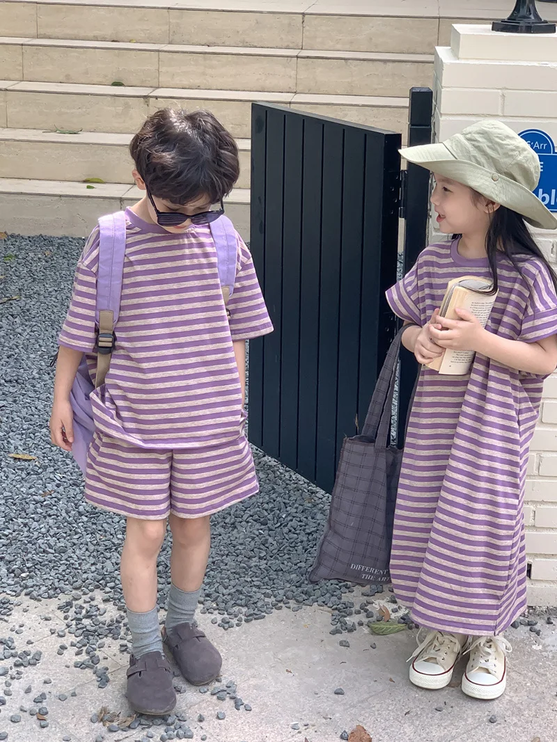 Summer Kids Striped Clothing Set