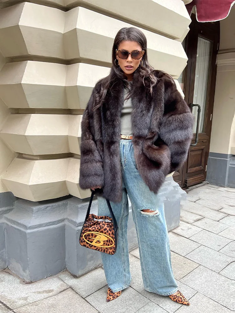Damen-Wintermäntel, Midi-Kunstpelzmantel, Herbst 2022, weiblich, luxuriös, langärmelig, übergroß, warme Jacke, schicke Damen-Oberbekleidung, Neu – Detail 18