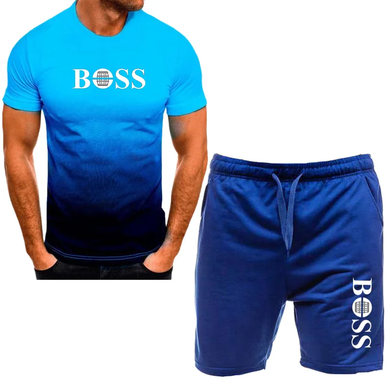 Sports Suit Sports Set Tracksuit Set Outdoor Suit Set Shirt and Shorts Set Hawaiian Shirt and Shorts Set Men Denim Jacket Pants Set Men's fashionable sportswear summer wear men's fitness wear short sleeved T-shirt and shorts quick drying 2-piece set