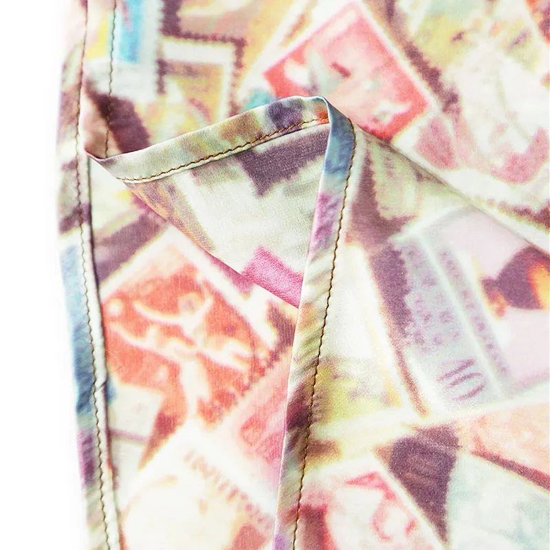 2024 Summer 100%Natural Mulberry Silk Satin Pocket Beach Casual Printed Shorts for Men and Women