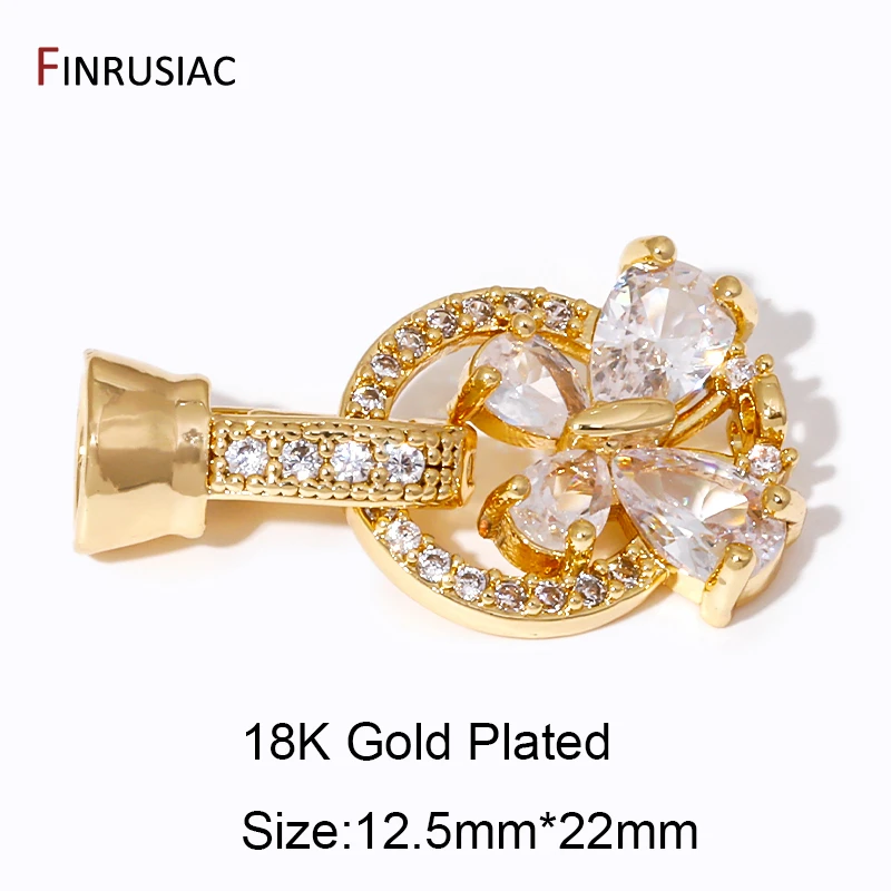 18K vergoldete Zirkon Schmetterling Blume Verschlüsse Verschluss Lock Connector Verschlüsse für DIY Handarbeiten Schmuckherstellung – Detail 16