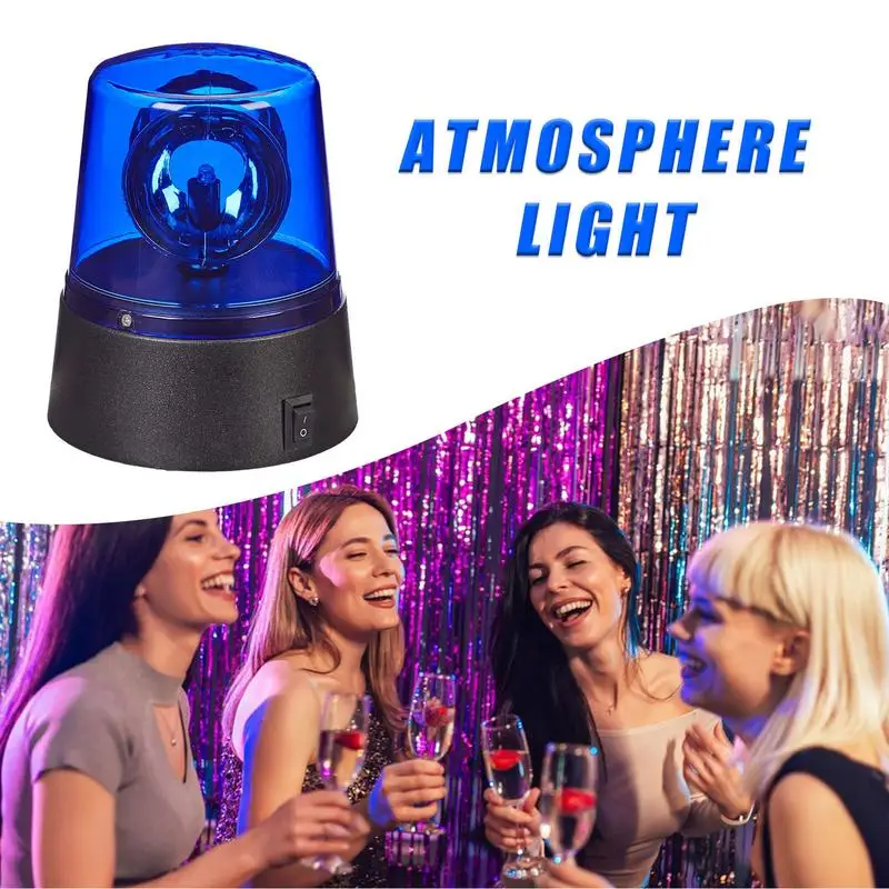 360 Rotating LED Polic-e Warning Light Battery Operated Rotating LED Stage Light Fun And Safe For Role Play Bar Disco Party Club