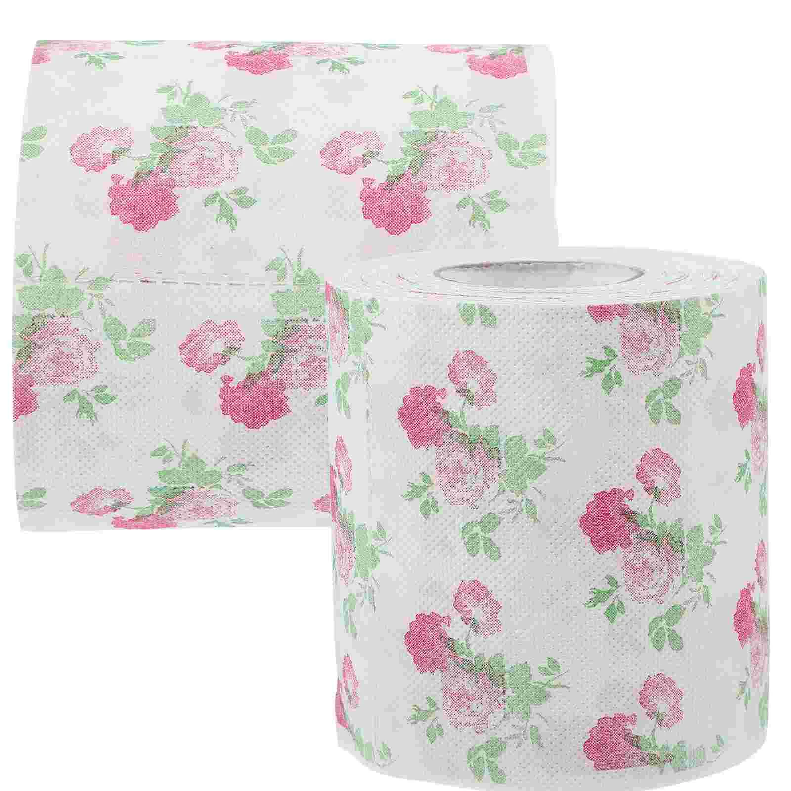 

2 Rolls of Toilet Paper Printed Roll Paper Paper Towels Bulkative Fun Printing Napkin Bathroom Tissue