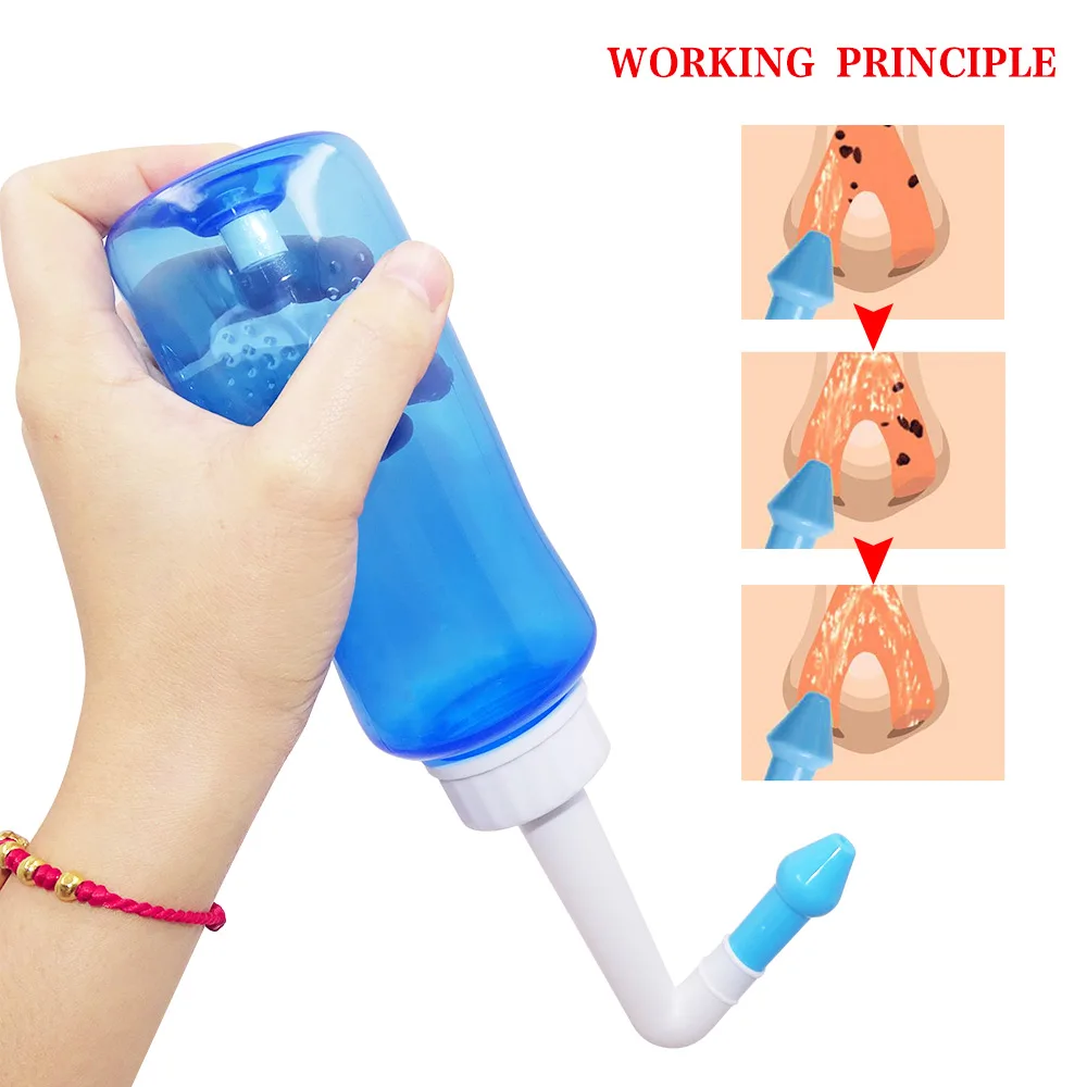 1PCS 300/500ML Nasal Wash Cleaner Nose Protector Cleans Moistens Child Adult Avoid Allergic Rhinitis Neti Pot for Child Adult