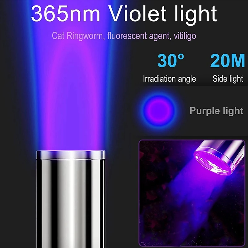 Wood's Lamp Portable UV Black Light for Pet Dog/Cat Care Ringworm Urine Detection pet uv light