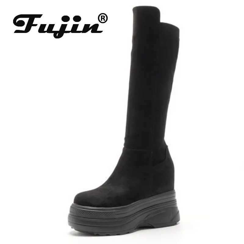 fujin-11cm-microfiber-autumn-fabric-chelsea-chimney-fashion-winter-synthetic-stretch-plush-knee-high-booties-women-spring-shoes