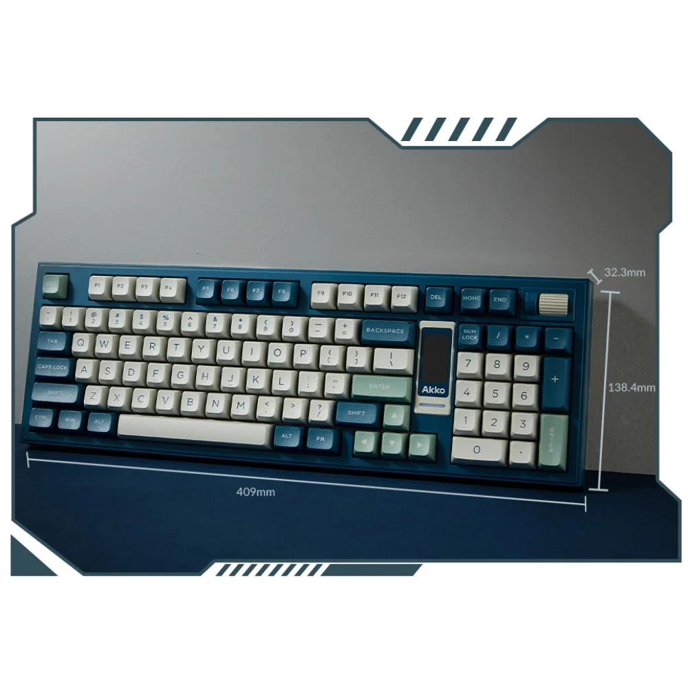 Akko 5098B Ink Green Wireless Mechanical Gaming Keyboard With TFT