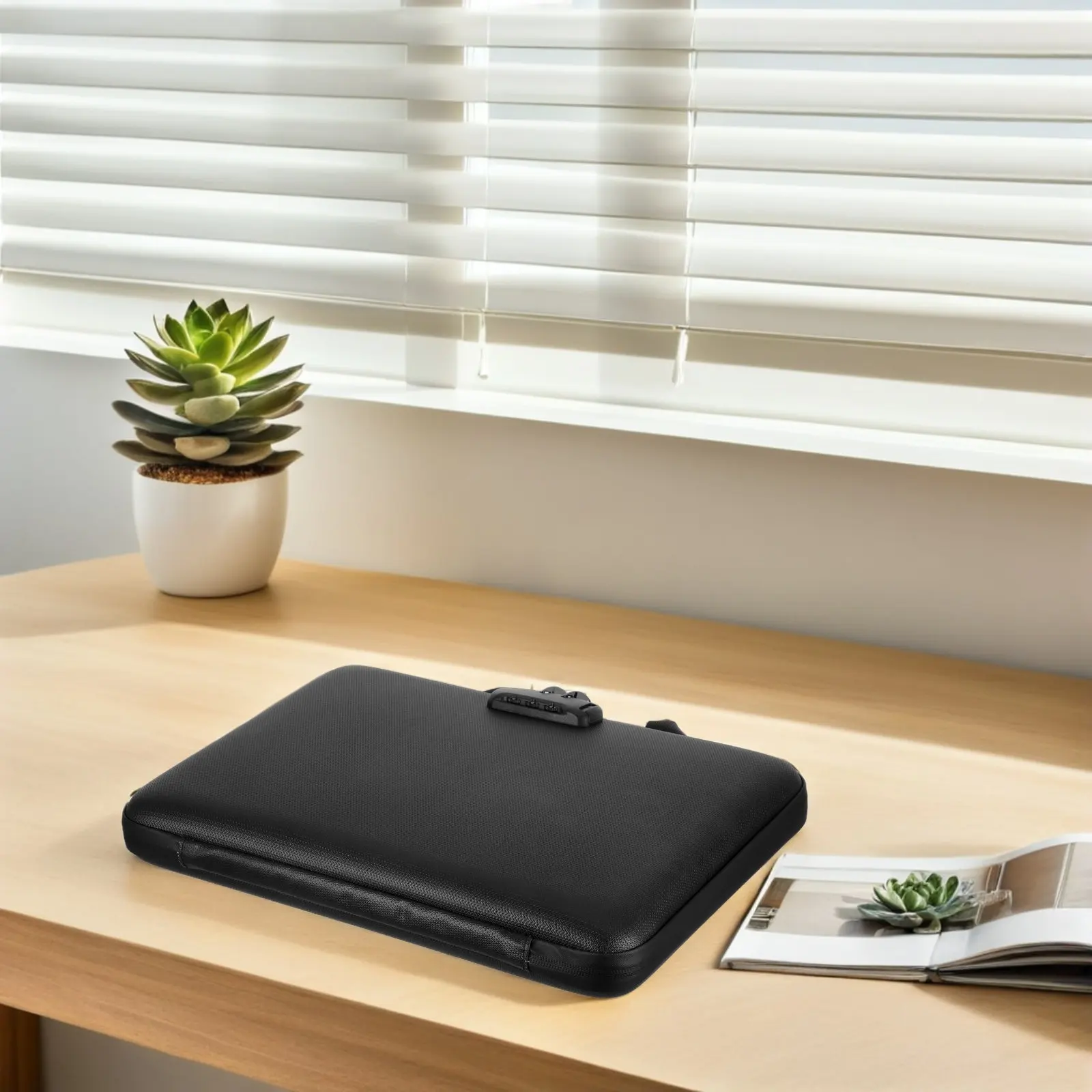 Fireproof Box Portable Folder 13 Pockets Lockable Organizer Case Travel Office Storage Bag Document Pocket_voghion.com