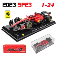 Bburago 1:24 #16 Leclerc 2023 F1 Scuderia Ferrari sf23 #55 Sainz Alloy Car Model Formula One Die Casting Model