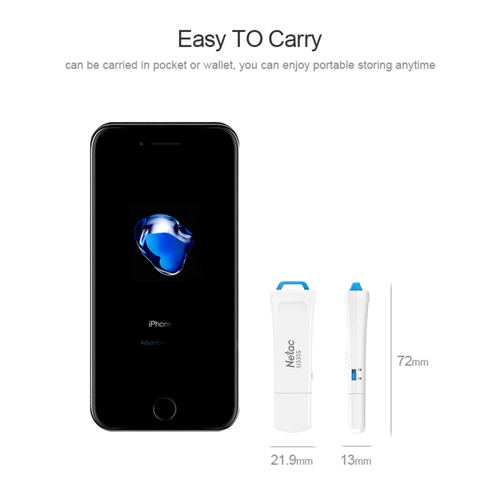 Netac USB 3.0 Flash Drive 64gb 128gb Write Protection Encryption Waterproof Drive For Computer TV