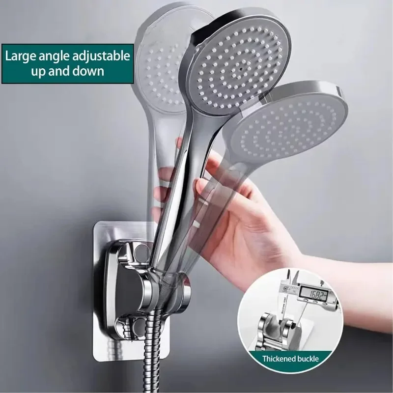 Wall Mount Shower Head Holder ABS Waterproof Adjustable Bathroom Shower Bracket Easy Installation Base