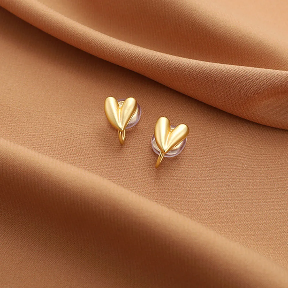 ear clip earrings clip earrings ear clip Gold Color Geometric Round Heart Clip On Earrings For Women Non Pierced Metal Jewelry Party Gift Aretes Para Mujer