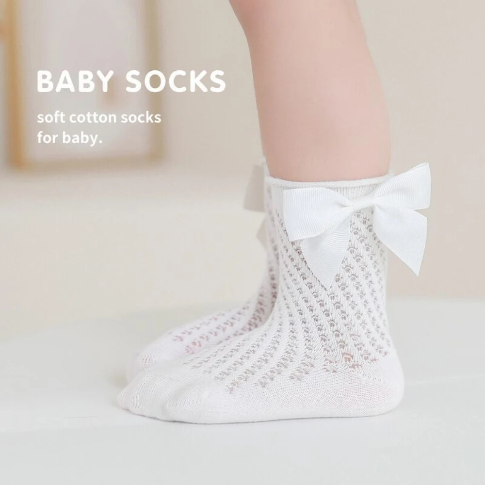 

Breathable Children Socks Fast Moisture Absorption Baby Tube Socks Solid Color Spring And Summer Sweat-absorbent Soft Baby Socks