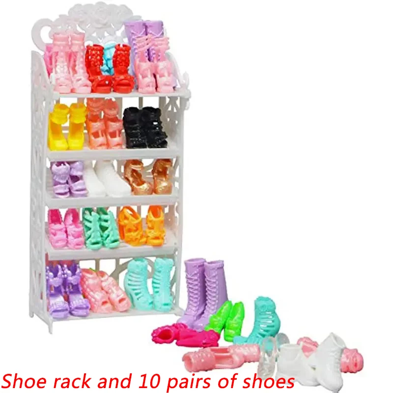 Doll Shoes Plush Doll Accessories Doll Accessories Fashion Doll Shoes 5 Pairs&10 Pairs&20 Pairs&30 Pairs&10 Bags Shoe Rack For Ken&Barbies Pop Doll Accessories,Children's Toy Gift