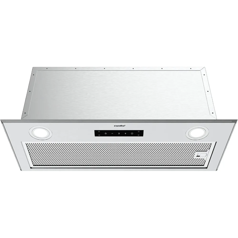 Range Hood 27 inch, Built-in/Insert Vent Hood 450 CFM, 3 Speed Gesture Sensing & Touch Control Panel Stainless