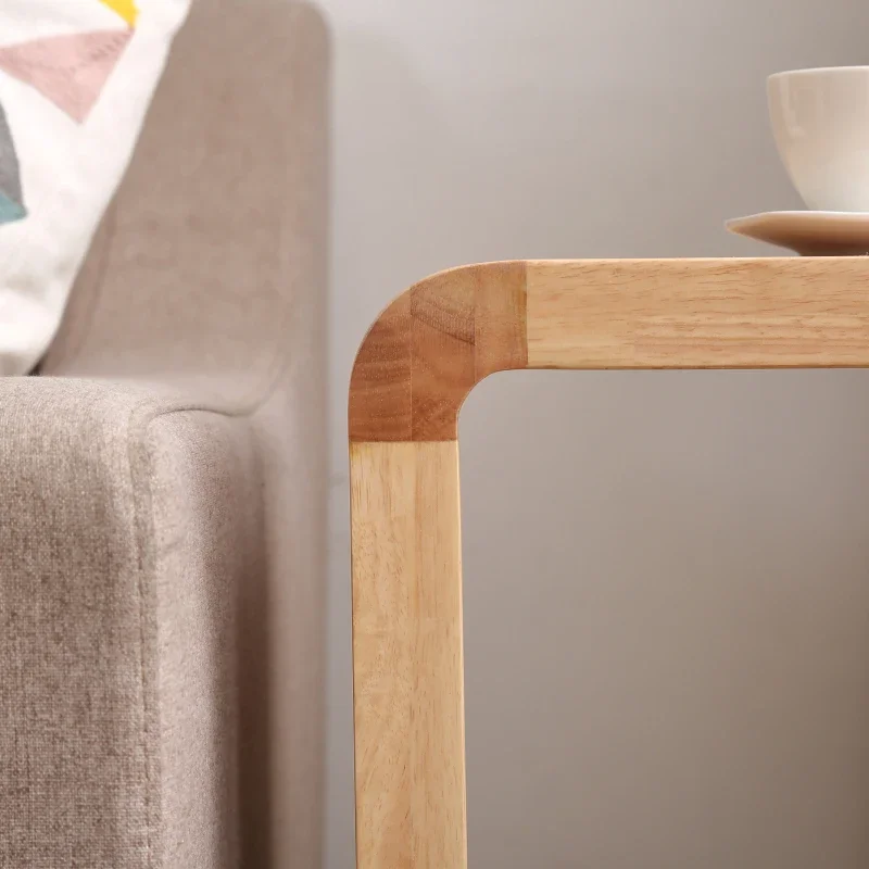 Nordic Solid Wood Side Table Modern Minimalist Sofa Corner Table Small Apartment Living Room Coffee Black Walnut WF