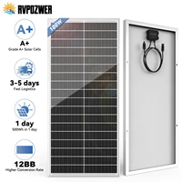 Panneau solaire monocristallin RVPOZWER 100W 12.8V 12BB, module solaire haute efficacité pour charger la batterie de camping-car et de remorque 1