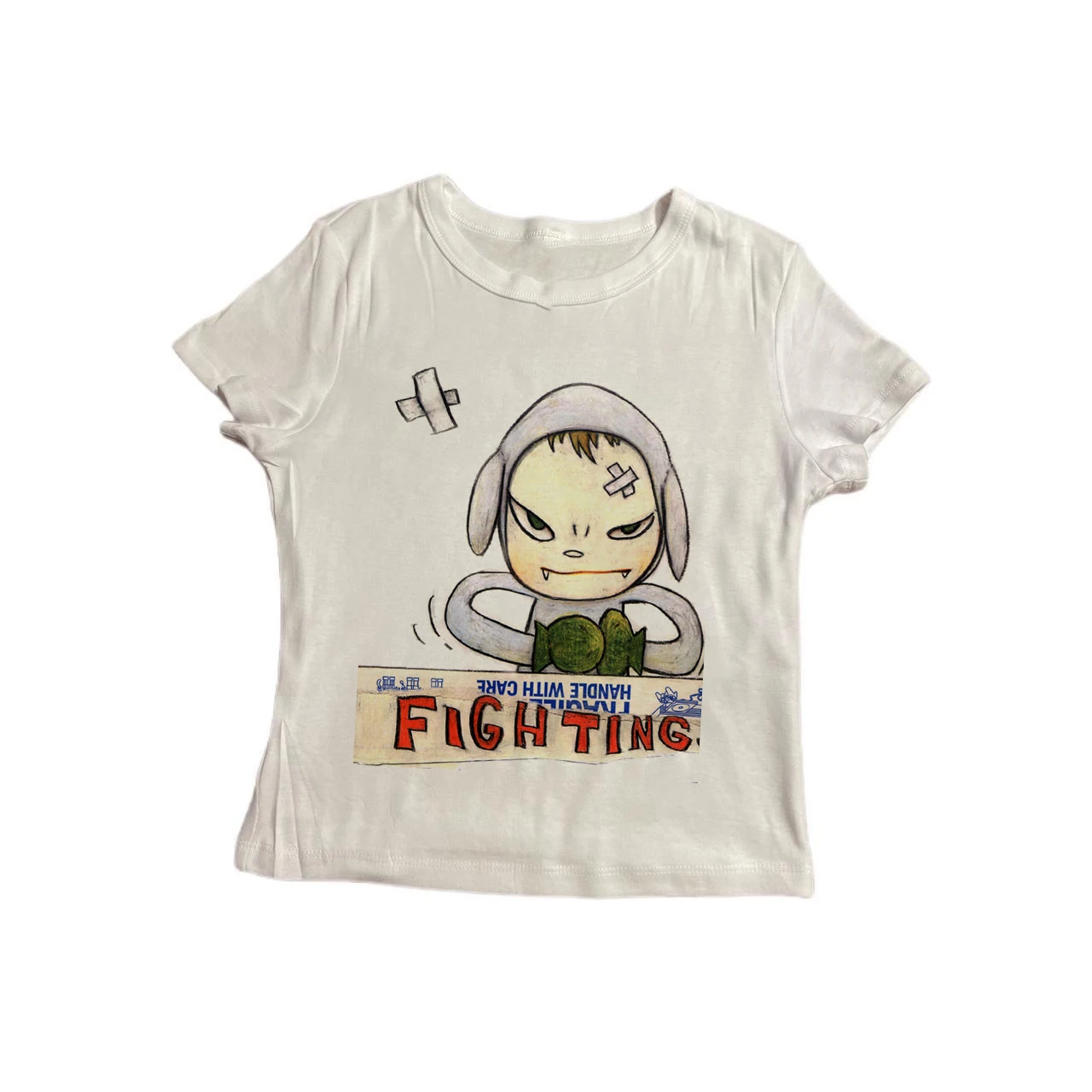 Harajuku Y2k Clothes Aesthetic Emo girl Slim Y2k Crop Top Gothic Punk Baby Tee Vintage Street Women anime Print Grunge T-shirts 4