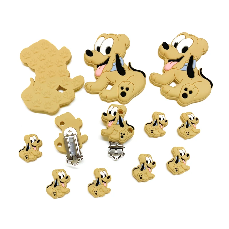 5/10pcs Silicone Disney Brutto Silicone Pacifier clip Molar Bead DIY Pacifier Chain Jewelry Accessories