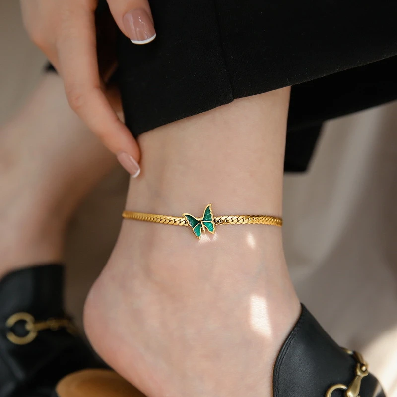 Tobillera Inicial Wendalern Letra R - Oro Con Cristales, Cadena Tenis | Para Playa, Boda Y Fiestas