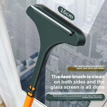 2 in 1 Window Screen Cleaner Brush Extendable Handle Dual Sided Squeegee Scrubber No Disassembly Required Anti Dust Cleaning Too 1